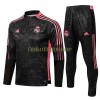 Real Madrid Sweatshirts Anzüge Suit Quarter-zip 2022-23 Schwarz Rote Für Kinder